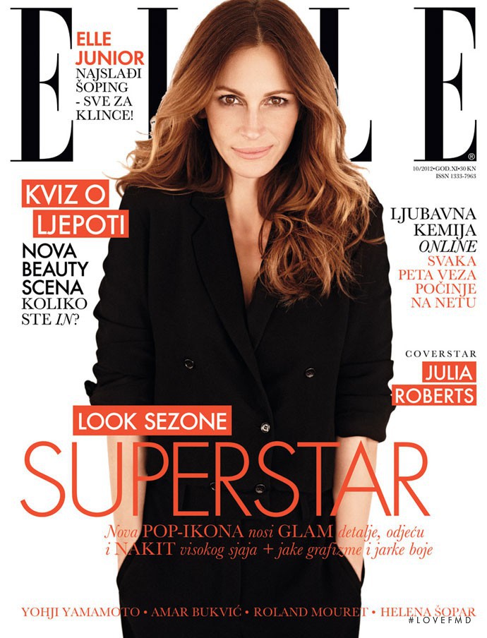 Julia Roberts featured on the Elle Croatia cover from October 2012