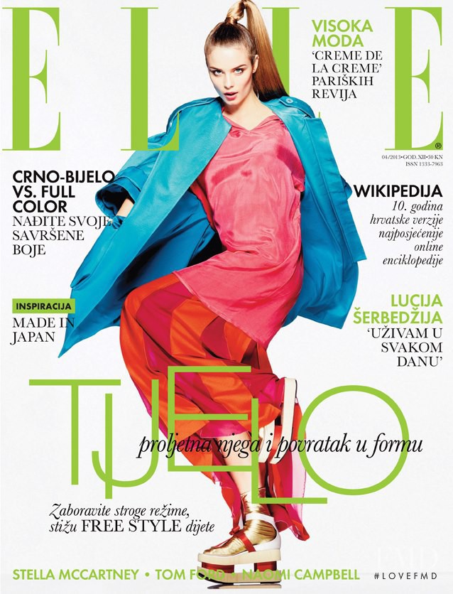 Abi Fox featured on the Elle Croatia cover from April 2013