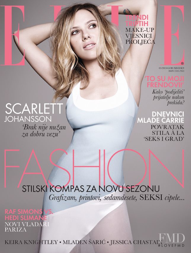 Scarlett Johansson featured on the Elle Croatia cover from March 2013