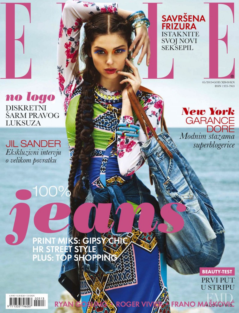 Ana Marija Cajner featured on the Elle Croatia cover from May 2013