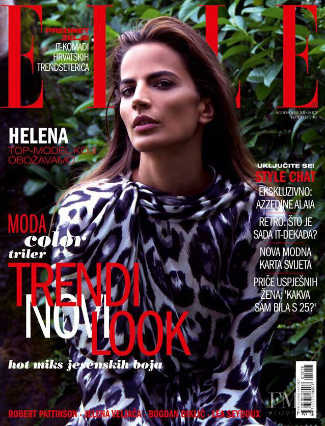 Helena Sopar featured on the Elle Croatia cover from October 2013