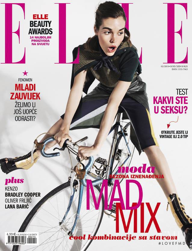 Britt Bergmeister featured on the Elle Croatia cover from February 2014