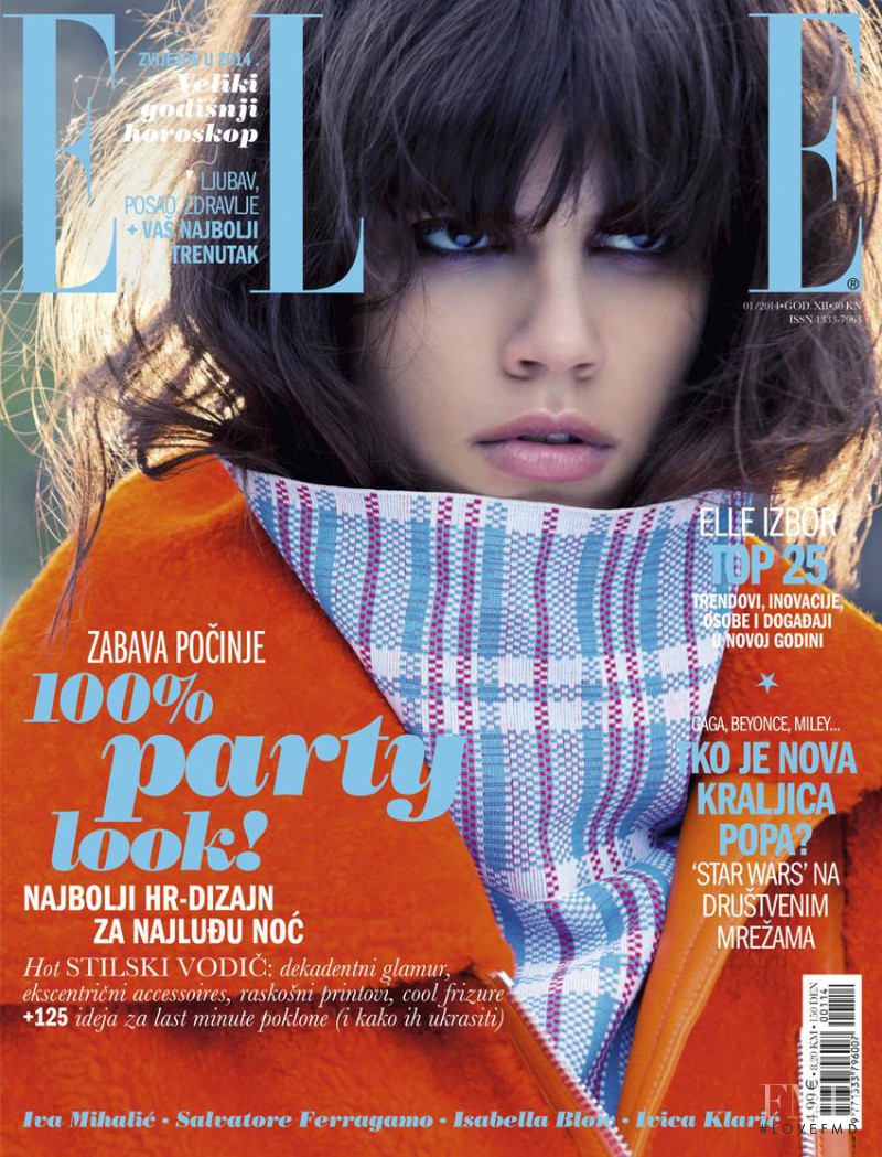 Antonina Petkovic featured on the Elle Croatia cover from January 2014