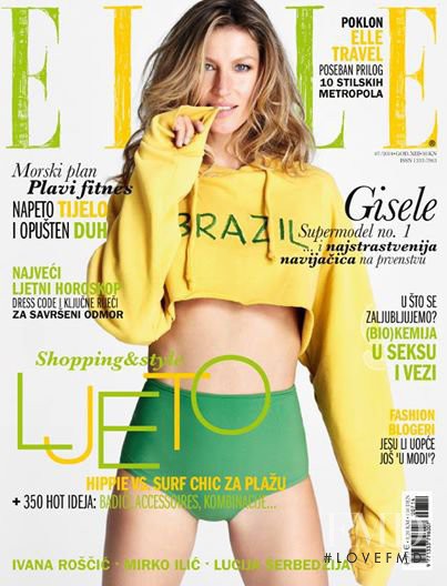 Gisele Bundchen featured on the Elle Croatia cover from July 2014