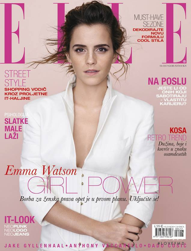 Emma Watson featured on the Elle Croatia cover from April 2017