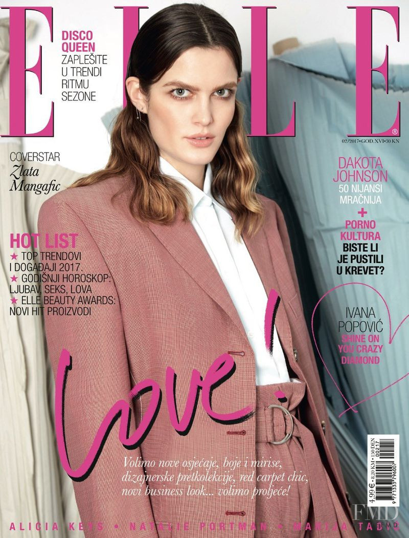 Zlata Mangafic featured on the Elle Croatia cover from February 2017