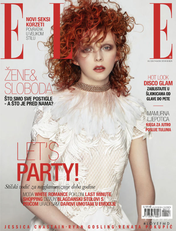 Lily Nova featured on the Elle Croatia cover from January 2017