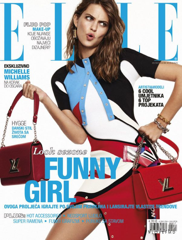 Lauren Auerbach featured on the Elle Croatia cover from March 2017