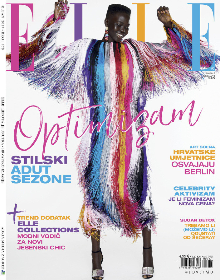 Adut Akech Bior featured on the Elle Croatia cover from September 2017