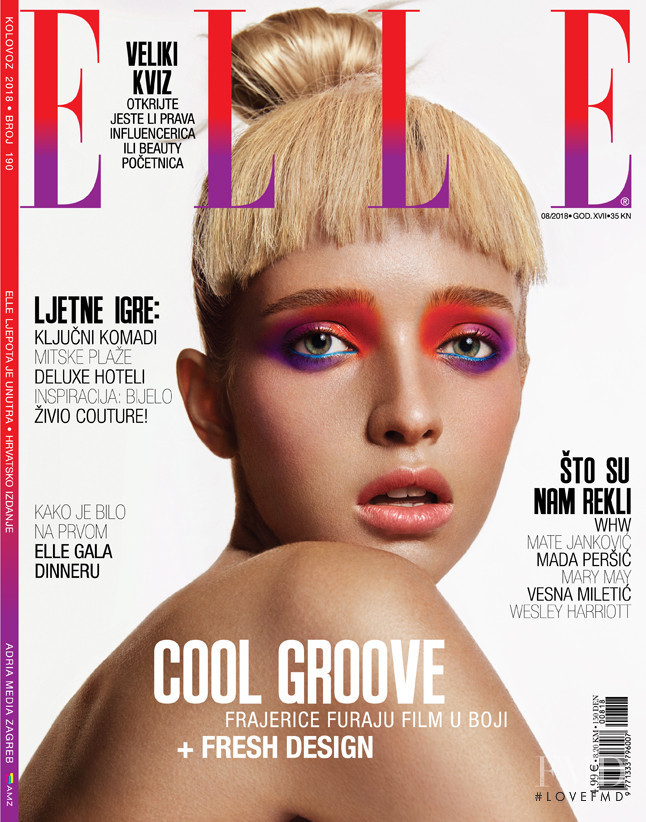 Jessica Stewar featured on the Elle Croatia cover from August 2018