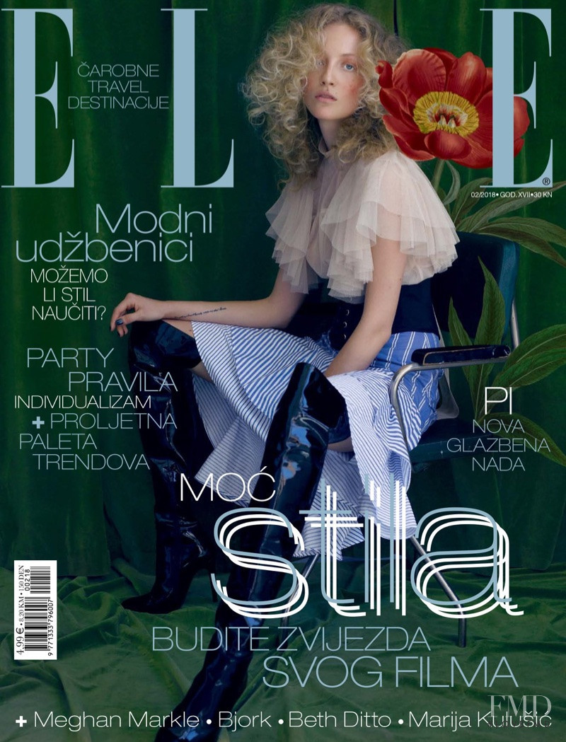 Marta Gawron featured on the Elle Croatia cover from February 2018