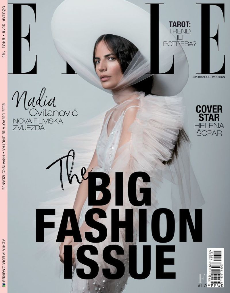Helena Sopar featured on the Elle Croatia cover from March 2018