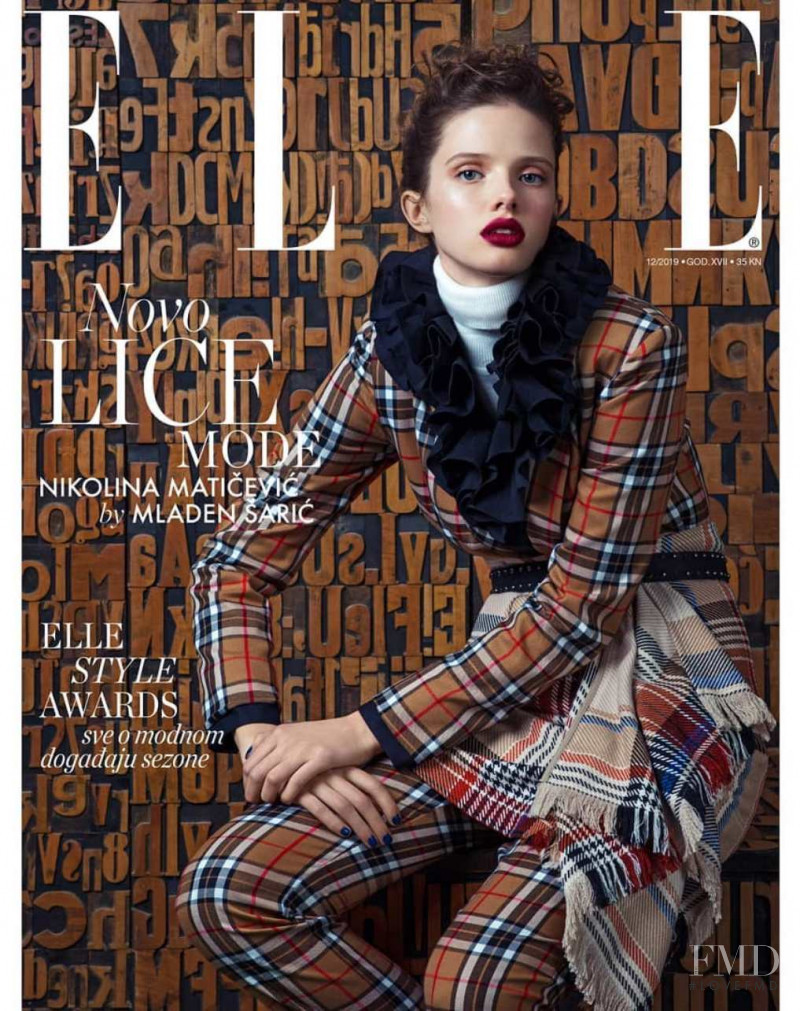 Nikolina Maticevic featured on the Elle Croatia cover from December 2019