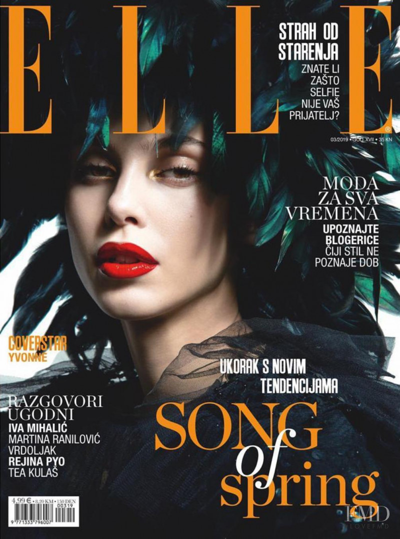 Yvonne Bevanda featured on the Elle Croatia cover from March 2019