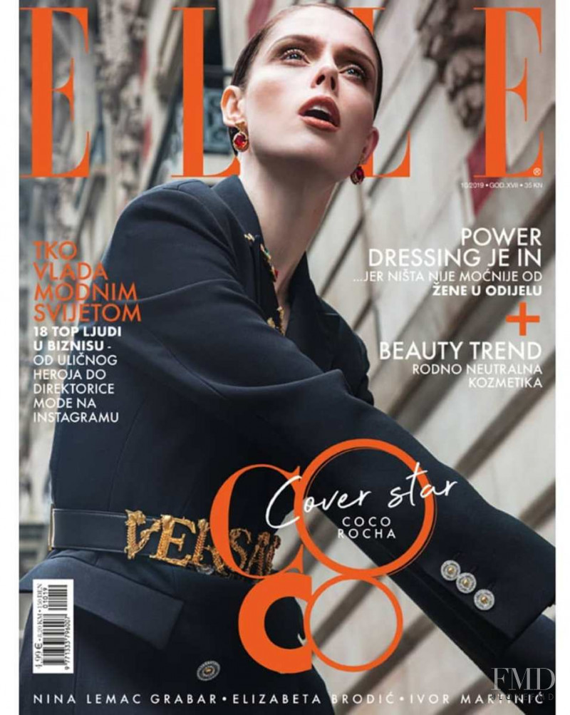 Coco Rocha featured on the Elle Croatia cover from October 2019