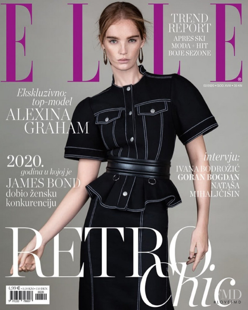 Alexina Graham featured on the Elle Croatia cover from February 2020