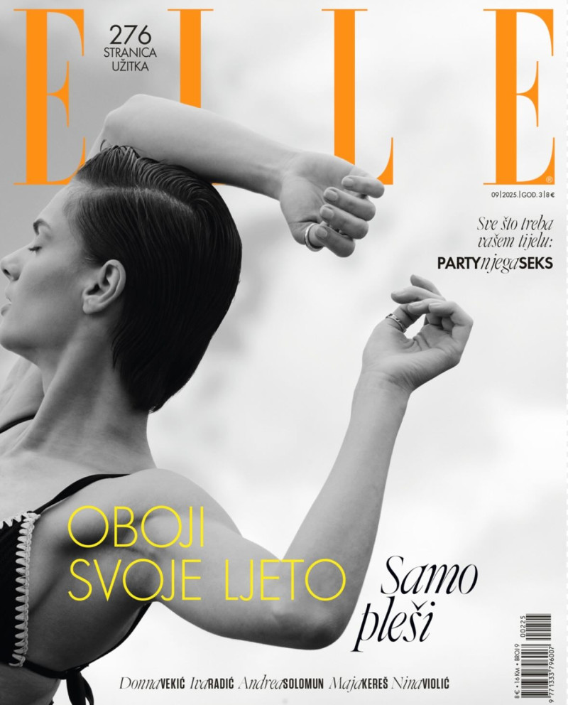 Linda Tarnovski featured on the Elle Croatia cover from July 2025