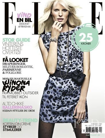 Caroline Winberg featured on the Elle Denmark cover from October 2008