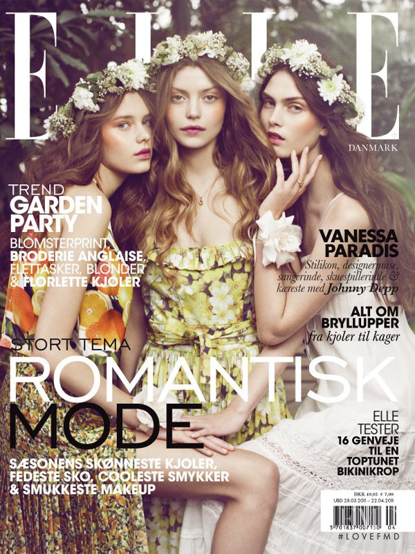 Julie Rode, Solveig Mork Hansen, Maria Palm featured on the Elle Denmark cover from April 2011