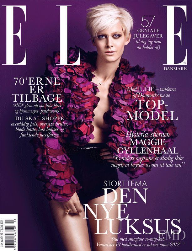Julie Hasselby featured on the Elle Denmark cover from December 2011