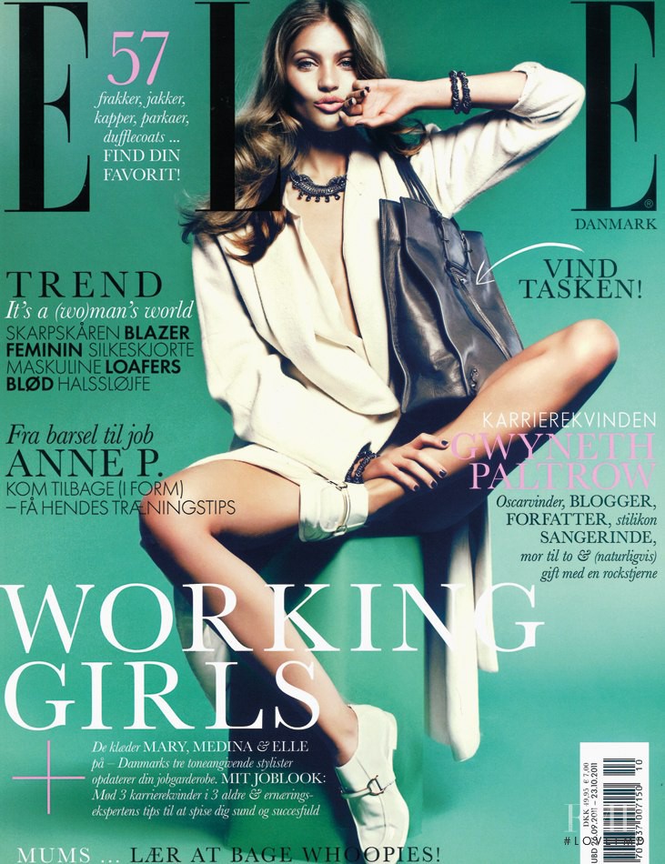 Caroline Corinth featured on the Elle Denmark cover from October 2011