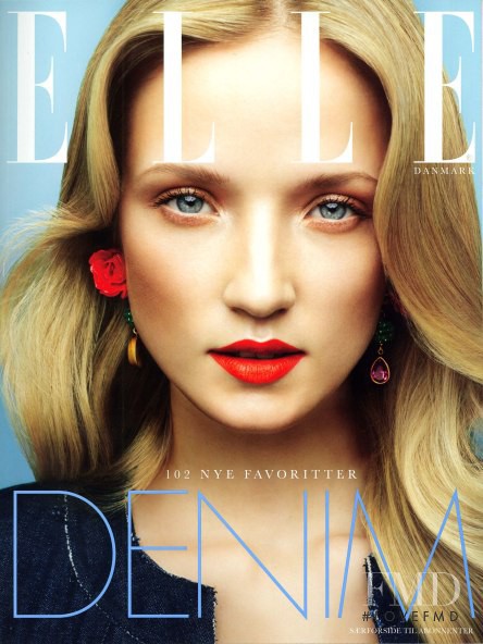 Alek Alexeyeva featured on the Elle Denmark cover from April 2012