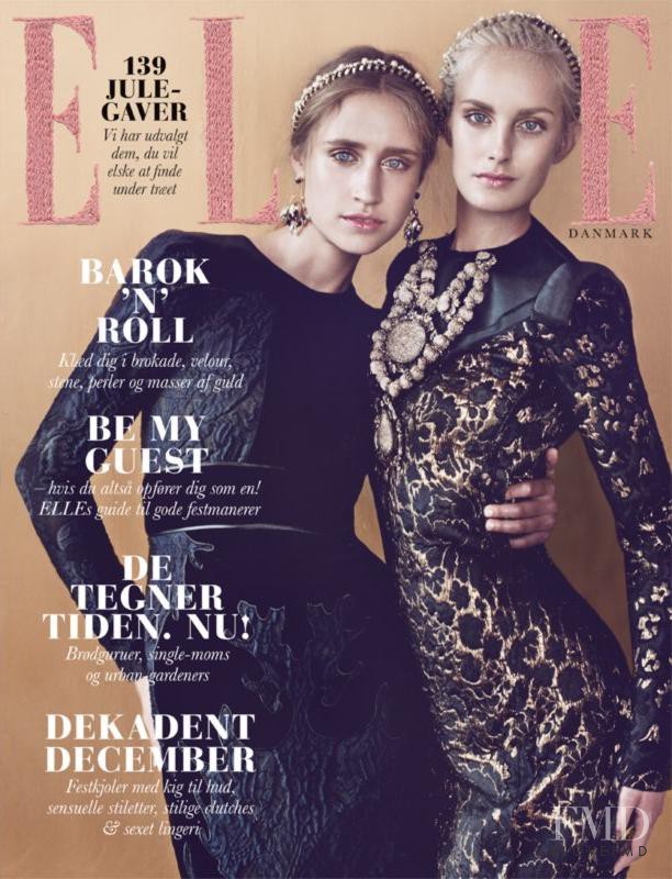 Ester Apelskog, Karin Hansson featured on the Elle Denmark cover from December 2012