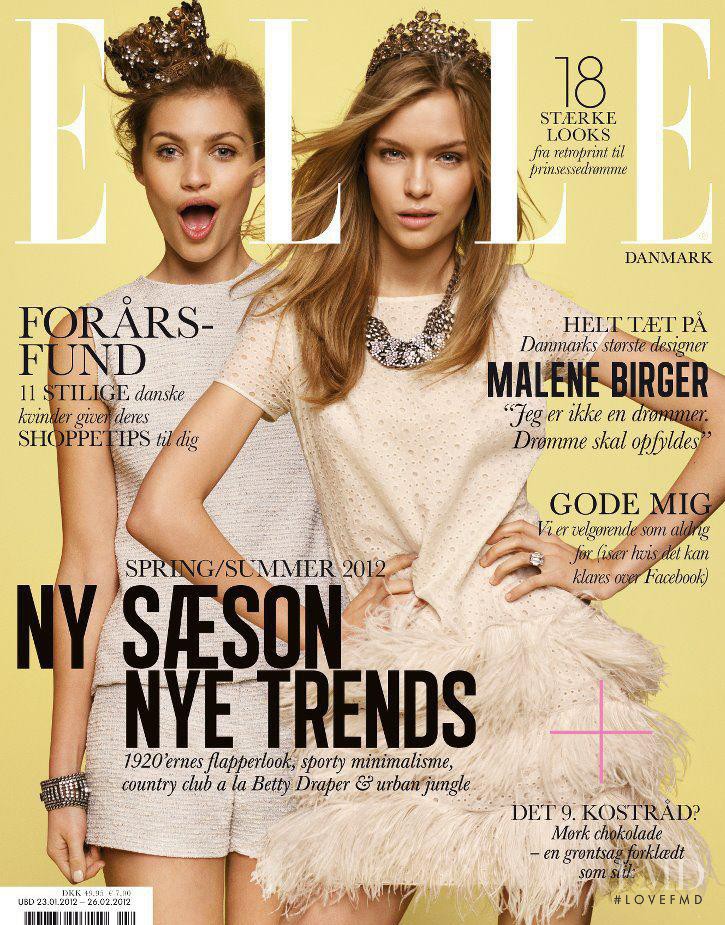 Josephine Skriver, Caroline Corinth featured on the Elle Denmark cover from February 2012