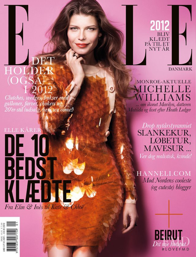 Louise Pedersen featured on the Elle Denmark cover from January 2012