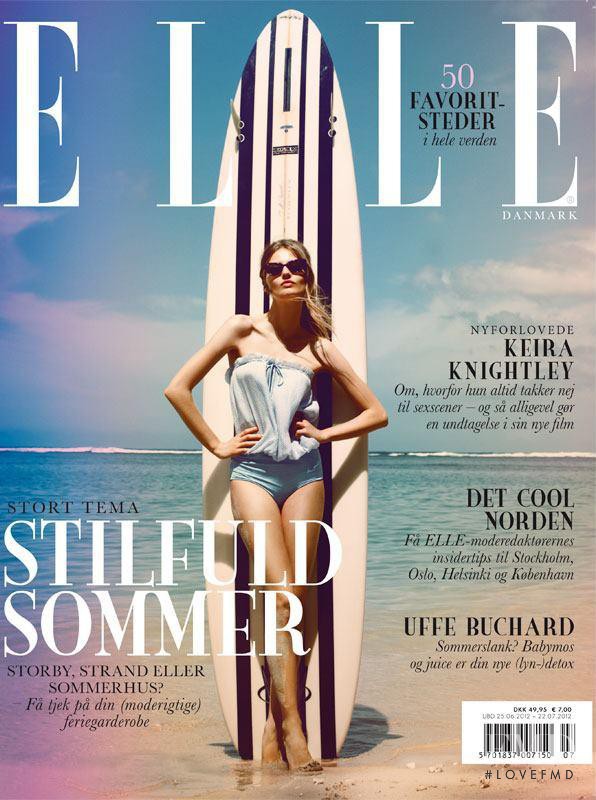 Amanda Norgaard featured on the Elle Denmark cover from July 2012