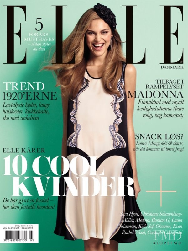 Veneda Budny featured on the Elle Denmark cover from March 2012