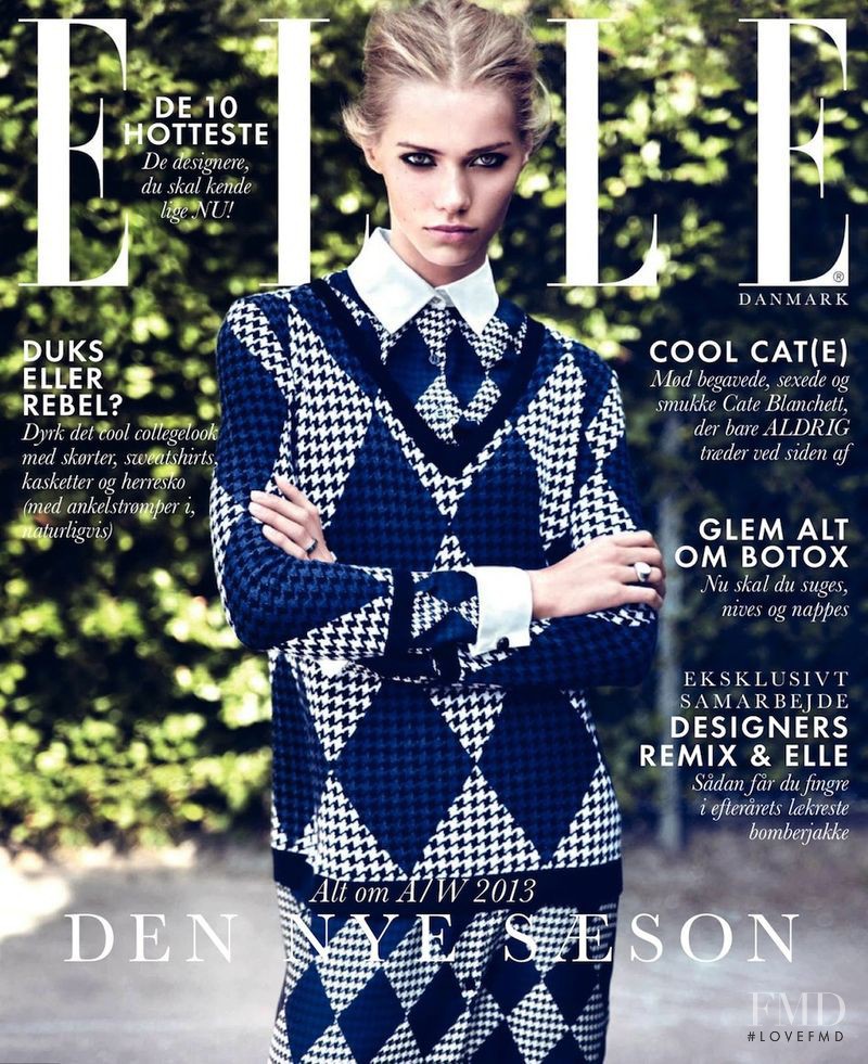 Kirstin Kragh Liljegren featured on the Elle Denmark cover from August 2013