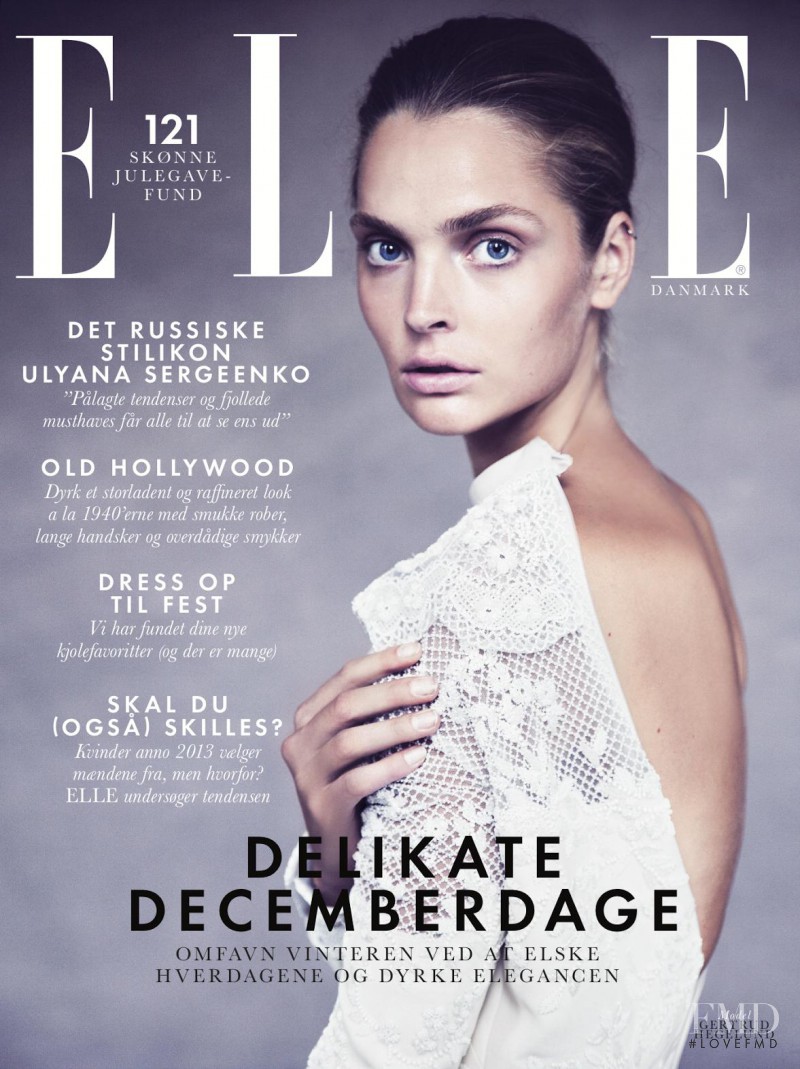Gertrud Hegelund featured on the Elle Denmark cover from December 2013