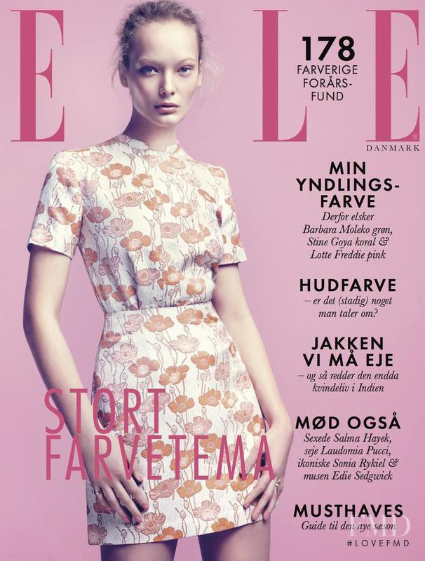 Egle Jezepcikaite featured on the Elle Denmark cover from February 2013