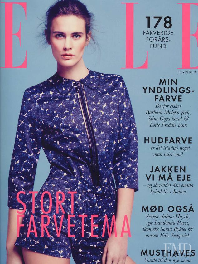 Julier Bugge featured on the Elle Denmark cover from February 2013