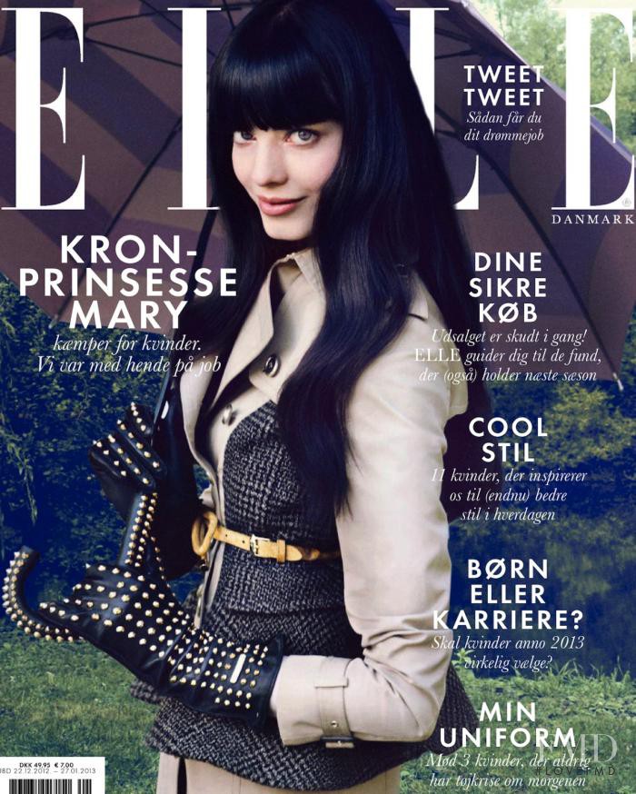 Emma Wahlberg featured on the Elle Denmark cover from January 2013