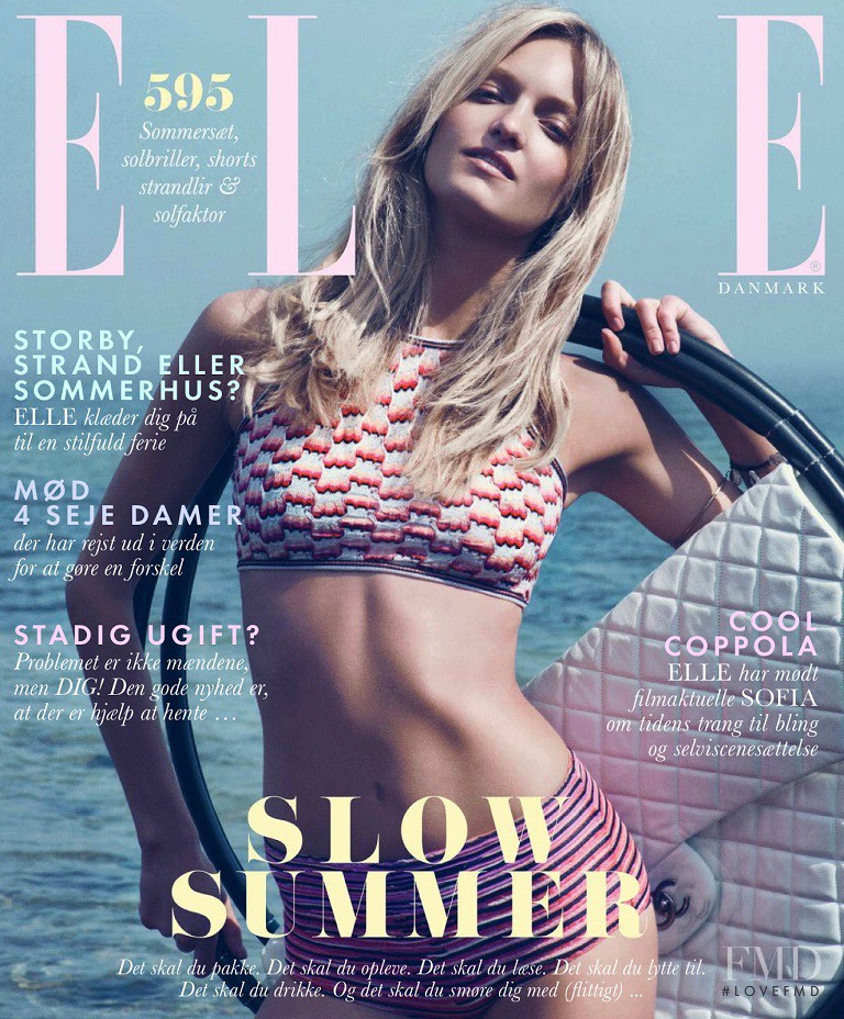 Theres Alexandersson featured on the Elle Denmark cover from July 2013