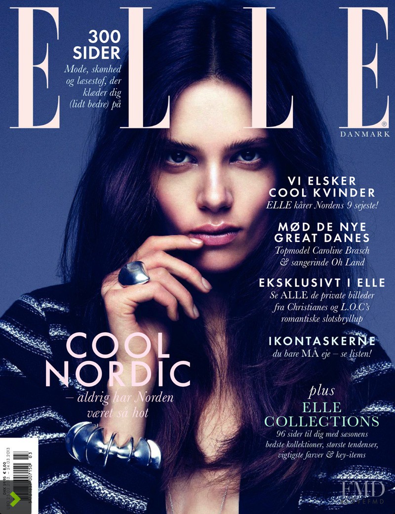 Caroline Brasch Nielsen featured on the Elle Denmark cover from March 2013
