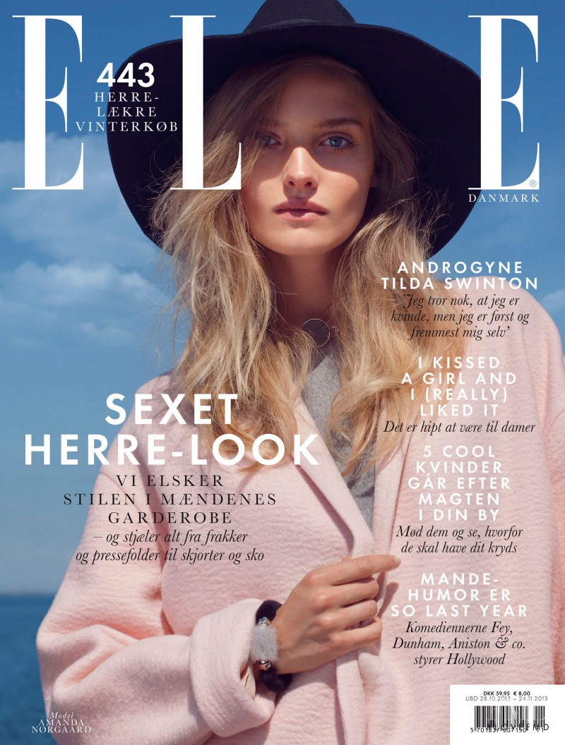 Amanda Norgaard featured on the Elle Denmark cover from November 2013