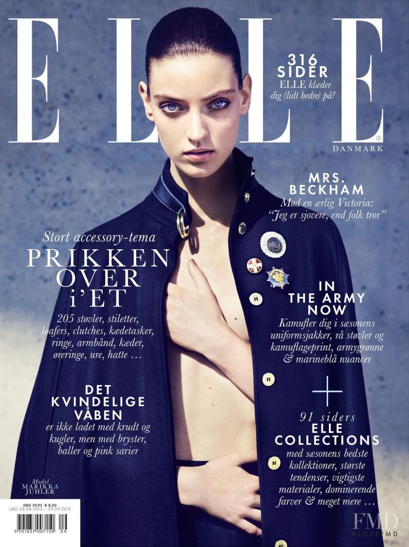 Marikka Juhler featured on the Elle Denmark cover from September 2013