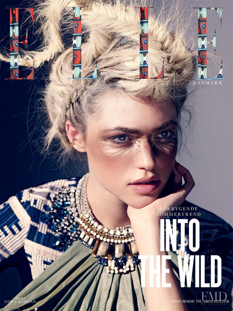 Cora Keegan featured on the Elle Denmark cover from April 2014