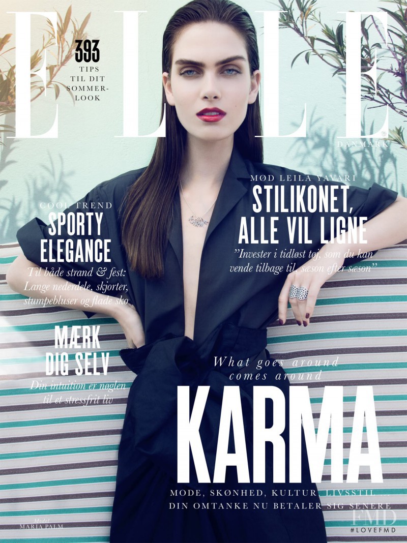 Maria Palm featured on the Elle Denmark cover from June 2014