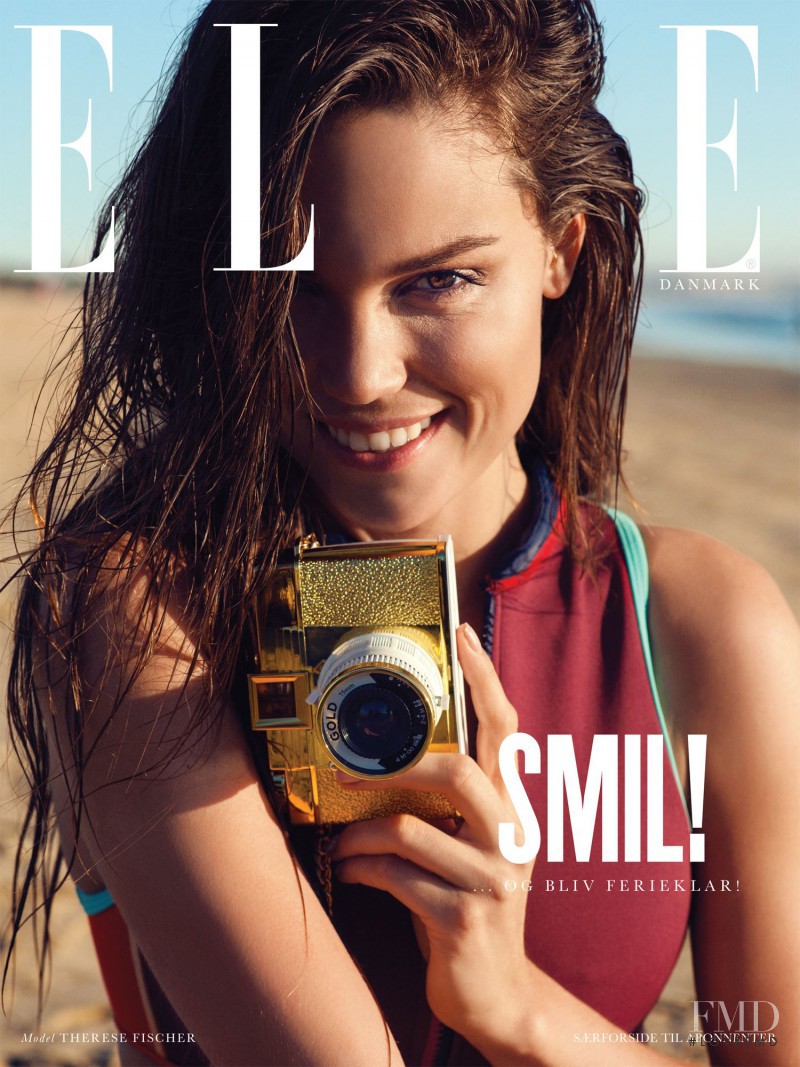 Therese Fischer featured on the Elle Denmark cover from May 2014