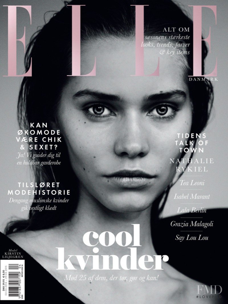 Kirstin Kragh Liljegren featured on the Elle Denmark cover from April 2015