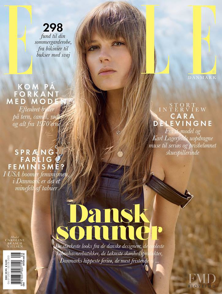 Caroline Brasch Nielsen featured on the Elle Denmark cover from August 2015