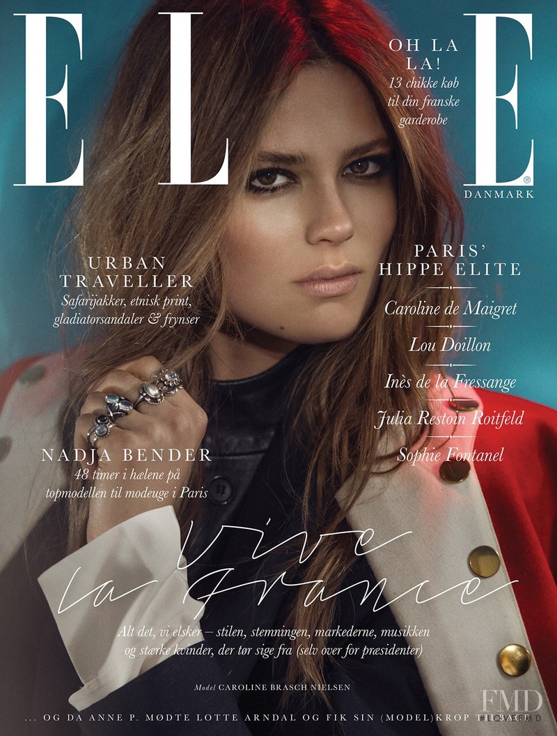 Caroline Brasch Nielsen featured on the Elle Denmark cover from February 2015