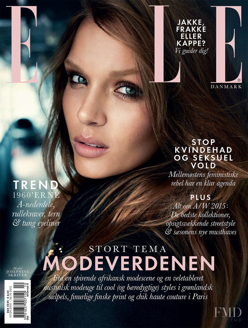 Josephine Skriver featured on the Elle Denmark cover from October 2015
