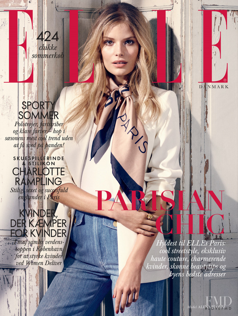 Alena Blohm featured on the Elle Denmark cover from June 2016