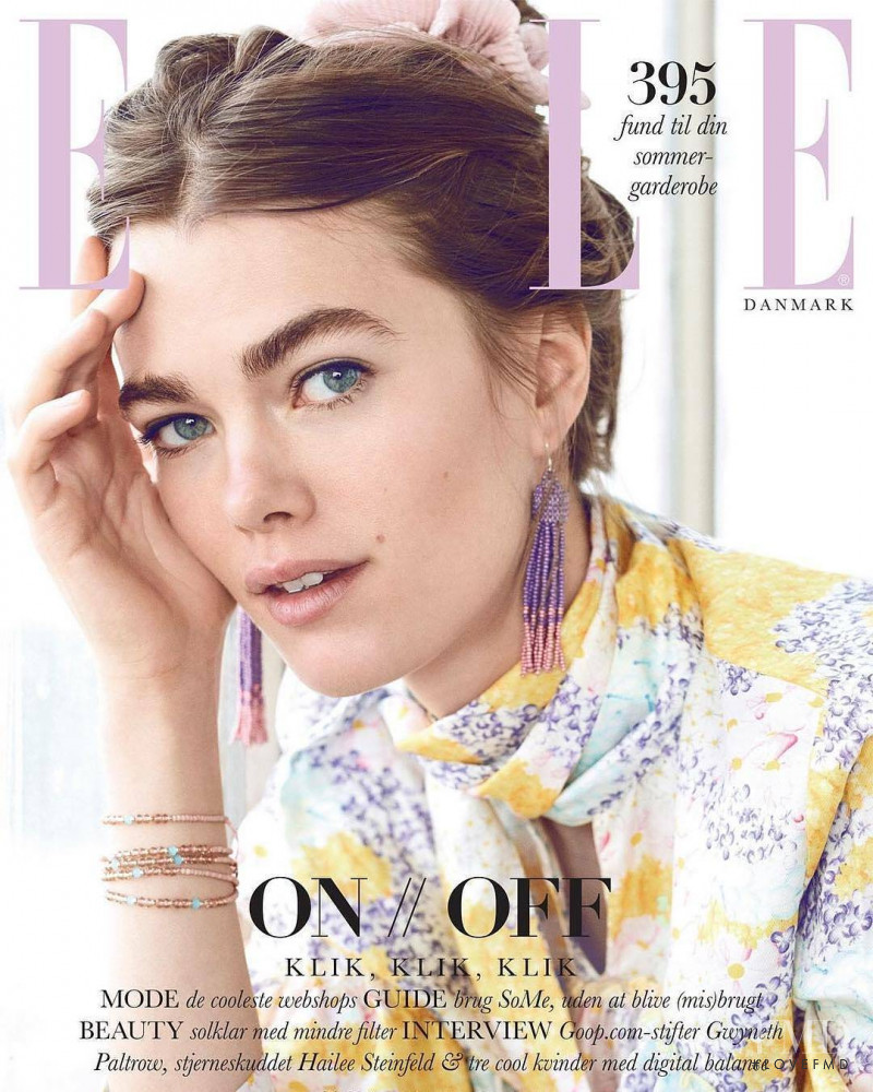 Mathilde Brandi featured on the Elle Denmark cover from June 2017