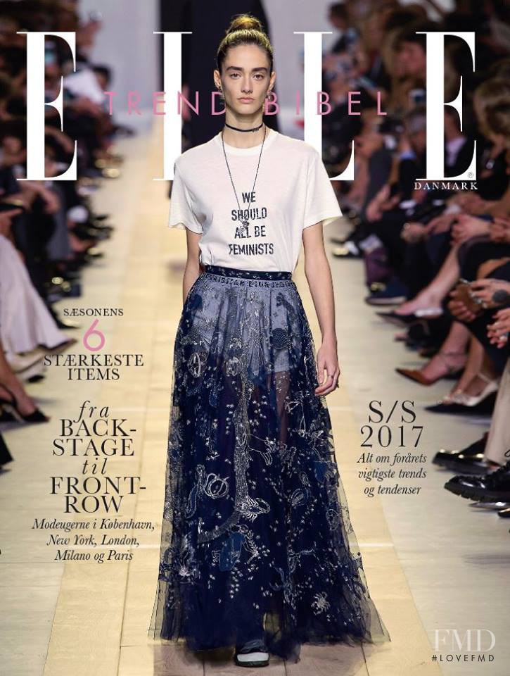 Amanda Googe featured on the Elle Denmark cover from March 2017